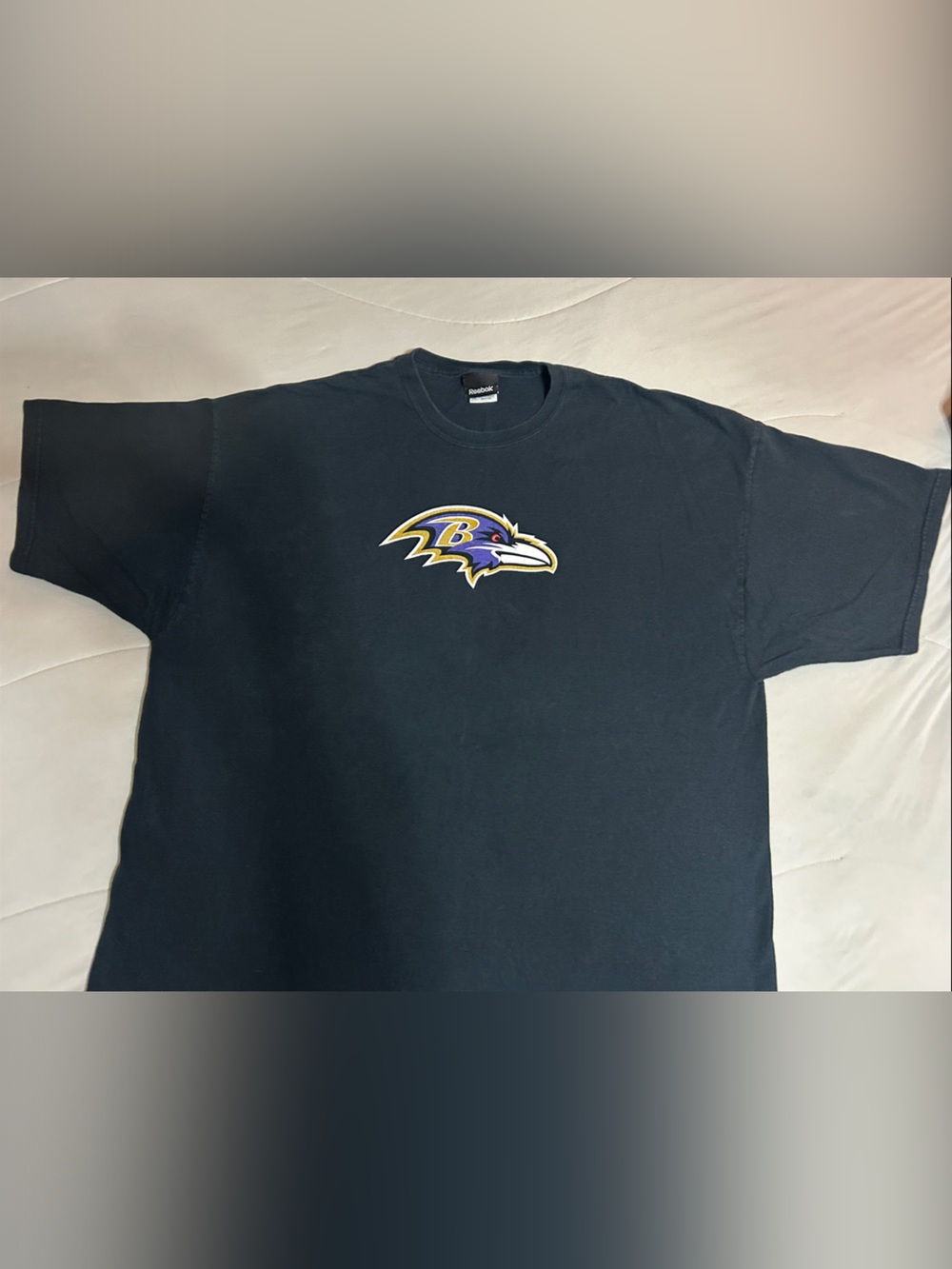 Reebok Black Baltimore Ravens Short Sleeve Tee with Purple & Gold Logo